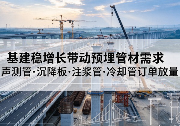 穆棱基建稳增长带动预埋监测管材需求，声测管、沉降板、注浆管订单持续放量